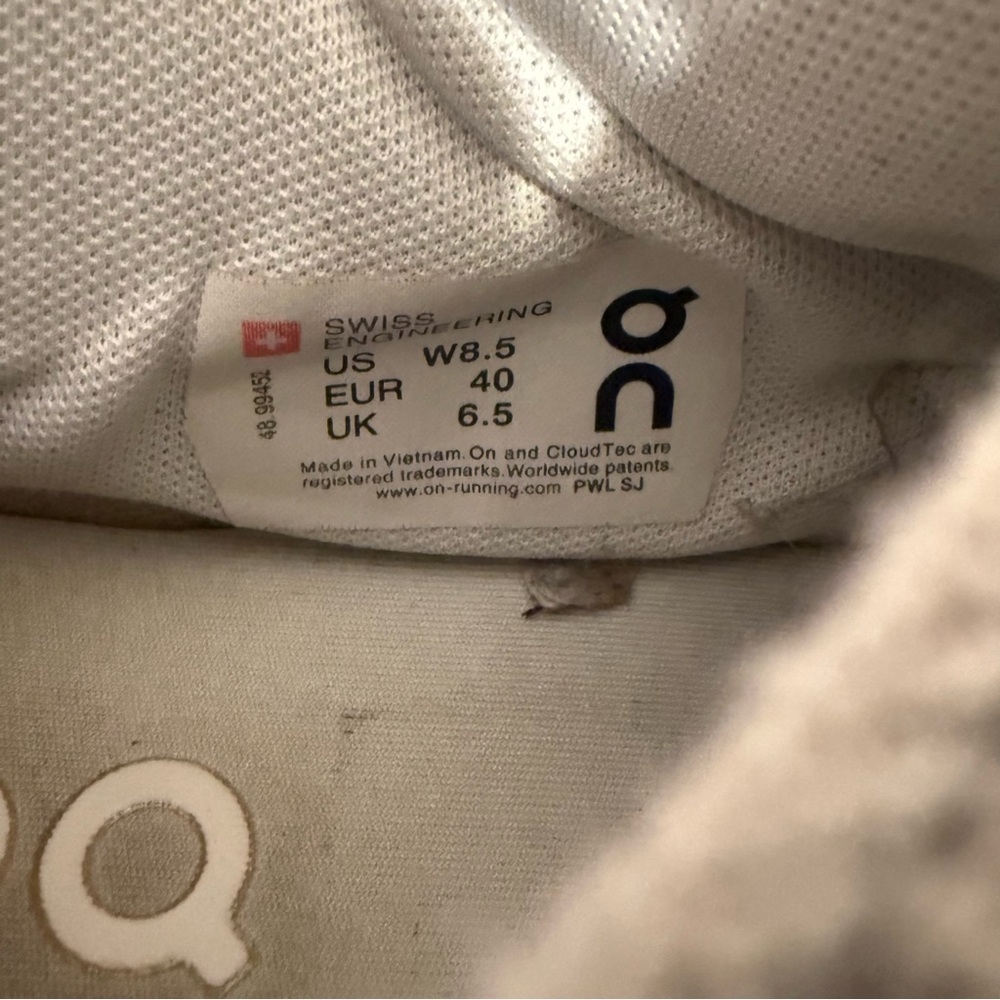 On The Roger Advantage Cloudtec Women’s Size 8.5 Tennis Shoes All White - Picture 9 of 10
